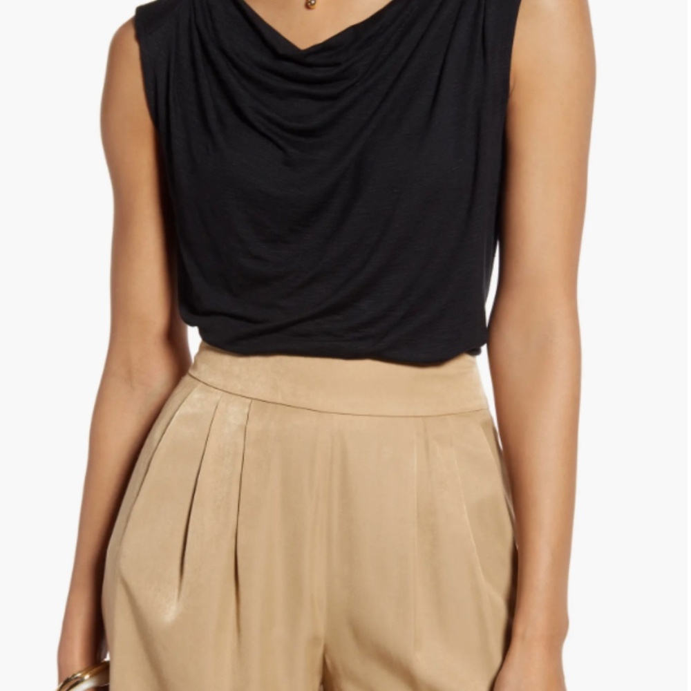 🖤NWT - HALOGEN DRAPE FRONT SLEEVELESS KNIT TOP